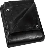 GUARD SHIELD Abdeckplane mit Ösen Wasserdicht 2m x 3m Schwarz Multifunktionale Polyester-Plane 120g/㎡ Gewebeplane Schutzplane Allzweckplane, Reißfest, UV-stabilisiert