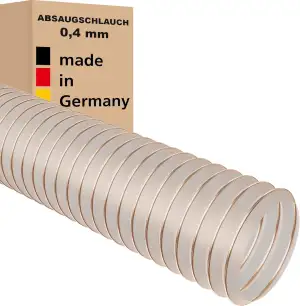 Absaugschlauch 0,4 mm transparent für Absauganlage Spiralschlauch schwer entflam