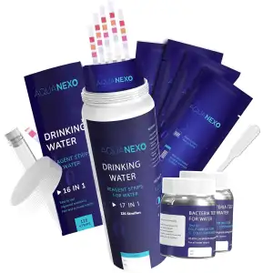 18 Parameter, 125 Trinkwasser Teststreifen (5x25)+ 2x Coliforme Bakterien Test, pH Teststreifen, Wassertester Trinkwasser, Wasserhärte messen, Trinkwassertest, Wasserhärte Teststreifen