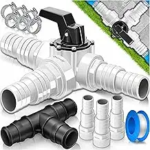 KESSER® Bypass Set Pool 12-teilig | 3-Wege Ventil Anschluss & ABS-Adapter Ø32 & 