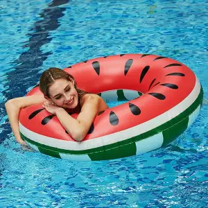 Schwimmring Wassermelone, aufblasbarer Schwimmring, aufblasbar, rund, für Strand oder Pool, für Kinder für Erwachsene und Jugendliche, Wasser für den Sommer
