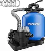 MONZANA® Sandfilteranlage 13.200L/h bis 58.000L Pool Vorfilter 7-Wege-Ventil 600W 30L Tank 2in1 A...