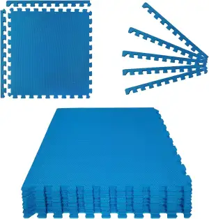 Montafox 2,88 m² Unterlegmatte 1 cm Dicke Poolmatte 8er Set blau 60 x 60 cm Bodenfliesen Pool Whirlpool Erweiterbares Stecksystem