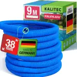 Kalitec Poolschlauch 38mm 9m blau – Poolschlauch flexibel & trennbar – Schlauch für Poolpumpe, Skimmer & Sandfilteranlage – Pumpenschlauch 38 mm