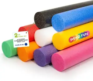 Schwimmnudel für Kinder & Erwachsene 160cm - Lange Poolnudel 2er Set - 9 Farben 