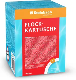 Steinbach Poolpflege Flockkartusche - 0754001TD00-8 x 125 g - Bindet Trübstoffe & Schwebepartikel - Für kristallklares Wasser - Verbessert die Filterleistung - Nur für Sandfilter geeignet