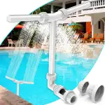 Wasserbrunnen Dual Spray Einstellbarer Pool Wasserfall Brunnen mit Adapter Belüfter für Über Inground Spa Kühles Warmes Wasser Temperaturen