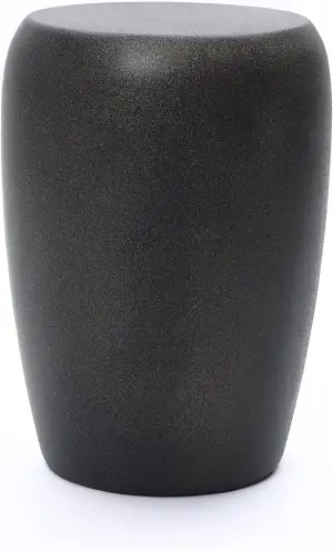 Hometopia Mattschwarz Runder MGO-Beistelltisch für den Außenbereich, Akzenttisch