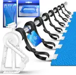 KESSER® Pool Aufroller Premium Aufrollsystem 1,05m - 6,15 m für Solarplane | mobiles Aufrollvorrichtung für Poolplane & Abdeckung inkl. Bänder, Bürste & Handschuhe | witterungsbeständiges Material