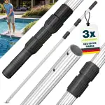 tillvex Pool Teleskopstange 1,20-3,60m | Aluminium Poolstange | Stange zur Poolreinigung 3-teilig | Schwarz