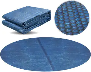 Miganeo Premium Solarplane Ø 366 cm rund | schwarz/blau | Solarfolie für Pool | 