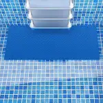 Poolleiter-Stufenmatte, blau, 22,9 x 61 cm/22,9 x 91,4 cm/91,4 x 91,4 cm, wasserdichte Poolmatte,...