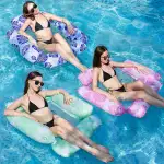 3er-Pack aufblasbare Pool-Hängematten, 48 x 48 Zoll, tropisches Design, Rosa, Blau, Grün, für Erwachsene und Kinder