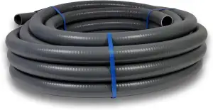 POOL Total 25 m Flexfit Flexibler PVC Druckschlauch Ø 50mm, grau Flex Rohr/Pools