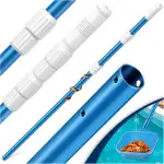 KESSER® Pool Teleskopstange Aluminium Poolstange | Stange zur Poolreinigung 3-teilig | einstellbar von 1,20m bis 3,60m | Witterungsbeständig und Stabil, Blau