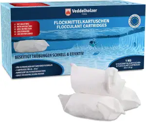 Veddelholzer 1 kg Flockmittel Pool Kartuschen 8 x 125g für Filteranlagen Sand & 