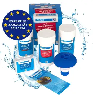 PoolsBest Pool Starter Set 5 in 1 I Pool-Reinigungsset komplett zur Wasserpflege