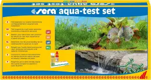 sera aqua-test set | Kompakter Aquarium Testkoffer zur präzisen Wasseranalyse | Aquarium Wassertest für pH-Wert, GH, KH & Nitrit | Wassertester Süßwasser, Meerwasser & Teich | inkl. Gebrauchsanleitung