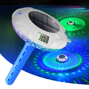 Solar Digital Pool Licht mit Dual LCD Bildschirmen, Leicht ablesbares Schwimmend