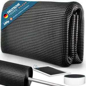 poolomio® Solarfolie Pool Ø360 cm rund schwarz | Solarplane Poolabdeckung 180 µm