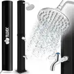 tillvex Solardusche 35 Liter inkl. Abdeckung | Solar Garten-dusche warmes Wasser | Pooldusche Cam...