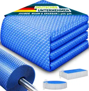 tillvex® Premium Pool Solarplane 400 µm Rechteckig 800x400 cm | Solarfolie Wärme