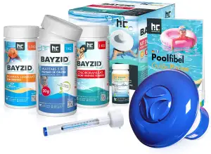 Höfer Chemie BAYZID® Pool Starterset 7-teilig - Wasserpflege durch Pool Chlor Gr