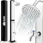 tillvex Solardusche 35 Liter inkl. Schutzhaube | Solar Garten-dusche warmes Wasser | Pooldusche C...