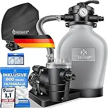 KESSER® Sandfilteranlage Sandfilter + 800g Filterbälle ersetzen 25kg Filtersand 7-Wege Ventil mit...
