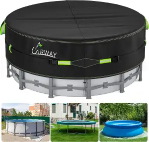 UIRWAY 458 cm Poolabdeckung, 420D Pool Abdeckplane für oberirdische Pools, UV-Sc