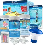 Veddelholzer 5 in 1 Pool Reinigungsset-Poolreiniger, Tester pH, pH Minus Granulat, Chlortabletten...