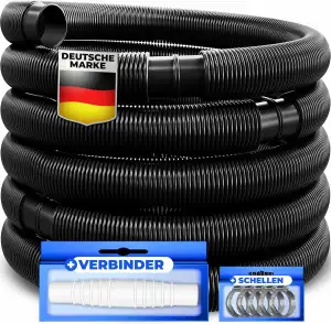 KESSER® Poolschlauch 12m / Ø 38mm | Schwimmbadschlauch mit Muffen | Solarschlauc