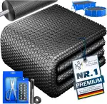 KESSER® Pool Solarabdeckplane Rechteckig 600 x 400cm Solarfolie 120 µm Solarabdeckung Solarplane zuschneidbar, Poolheizung Wassererwärmung Wärmeplane, Solarplane mit 1x Schere, 1x Lochzange & 12x Ösen