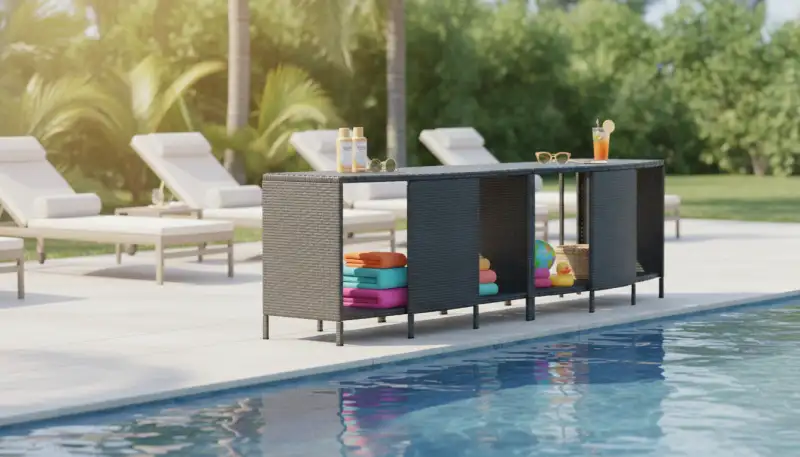 Multifunktionale Poolregale: Stil und Ordnung