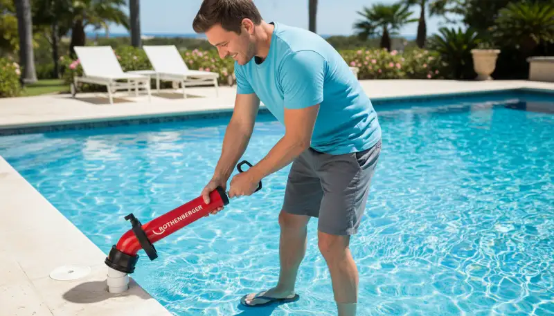 Schwimmbad Verrohrung spülen: Schritt für Schritt